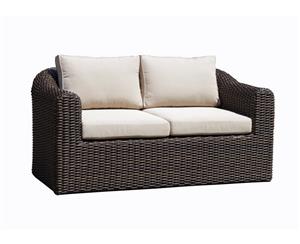 Subiaco 3+2+1 Seater Outdoor Wicker Lounge Setting With Coffee Table - Outdoor Wicker Lounges - Chestnut Brown/Latte cushion