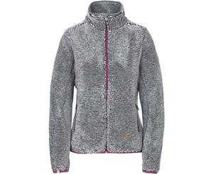 Trespass Womens/Ladies Muirhead Full Zip Warm Stretchy Fleece Jacket - Grey Stripe/Dark Grey Marl/Grape Wine