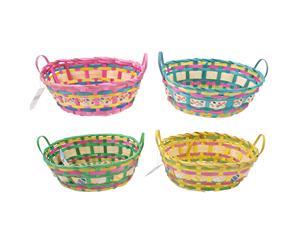 36x New Easter Woven Basket Egg Hunt Storage Bag Display Party Decoration