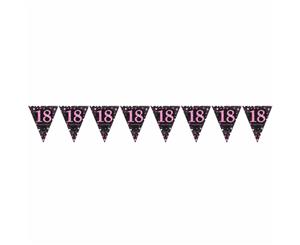 Amscan Sparkling Celebration 18Th Birthday Bunting (Black/Pink) - SG9862