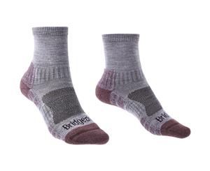 Bridgedale Womens Hike Lightweight Merino Wool Ankle Socks - Heather / Damson