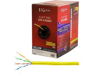 C5RYLW DOSS 305M Cat5e Solid Cable Yellow Sold As 305M Roll Unshielded Twisted Pair (Utp) 305M CAT5E SOLID CABLE YELLOW