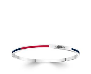 Cincinnati Reds Bangle Bracelet For Women In Sterling Silver Design by BIXLER - Sterling Silver