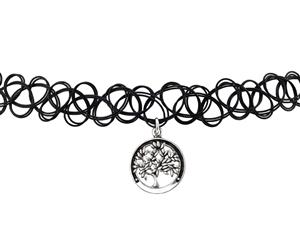 Silver Tree Of Life Choker Necklace