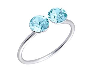 Sterling Silver Aqua Bohemica Meeting Gems Toe Ring