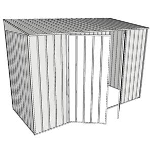 Build-A-Shed 1.2 x 3.0 x 2.0m Zinc Skillion Double Hinged Side Doors Shed - Zinc