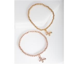 Lovisa Mixed Metal Butterfly Stretch Bracelet Pack