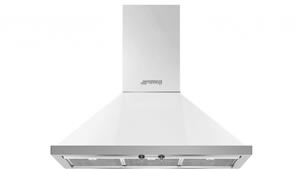 Smeg 900mm Portofino Wallmount Rangehood - White