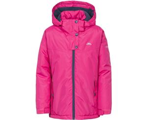 Trespass Girls Maybole Lightly Padded Waterproof Windproof Jacket - Raspberry / Navy