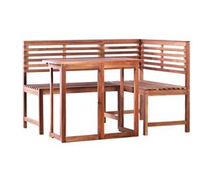 2 Pieces Solid Acacia Wood Bistro Set Outdoor Dining Patio Furniture