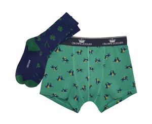 Joules Mens Sock Gift Set Put A Sock In It Boxer Shorts And Sock Set - Race Day