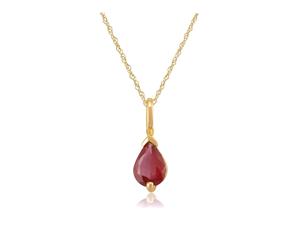 Classic Pear Ruby Pendant in 9ct Yellow Gold