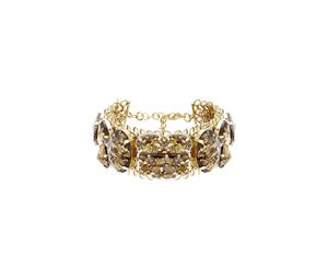 Barcs Aphrodite Bracelet 14k Gold Plated With Faceted Stones