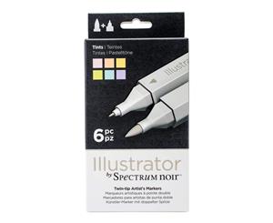 Spectrum Noir Illustrator Twin Tip Markers 6 pack - Tints