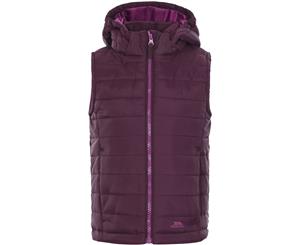 Trespass Girls Aretha Insulated Lightly Padded Hooded Gilet - POTENT PURPLE