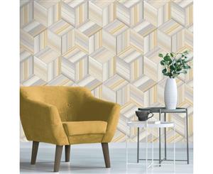 Belgravia Decor Hudson Geometric Wallpaper Yellow (9790)