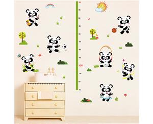 Cute Panda Height Measure Wall Stickers (Size 140cm x 130cm)