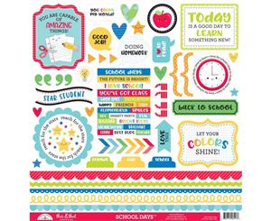 Doodlebug This & That Cardstock Stickers 12 inch X12 inch - School Days