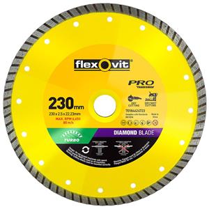 Flexovit 230mm Turbo Diamond Blade for Concrete & Clay Bricks