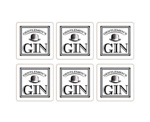 Gentleman's Gin Set of 6 Coasters White