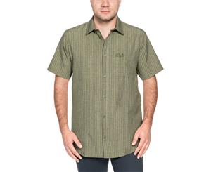 Jack Wolfskin Mens El Dorado Short Sleeve Checked Button Shirt - Khaki Checks