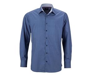 James And Nicholson Mens Classic Fit Wings Shirt (Blue/White) - FU284