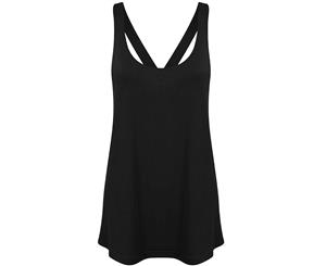 Skinni Fit Womens/Ladies Fashion Workout Sleeveless Vest (Black) - RW5491