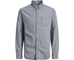 Jack & Jones Men's Gerrit Long Sleeve Denim Shirt Light Grey