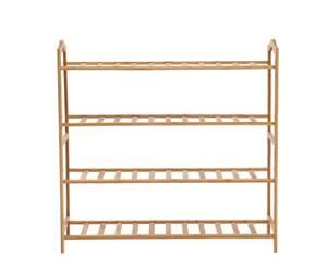 Levede Bamboo Shoe Rack Storage Wooden Organizer Shelf Stand 4 Tiers Layers 80cm