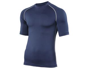 Rhino Mens Sports Base Layer Short Sleeve T-Shirt (Navy) - RW1277