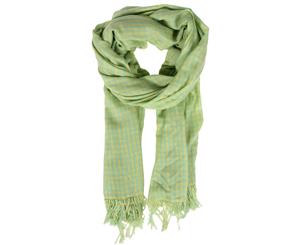 The Elder Statesman Fringed Scarf - Green