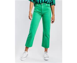 Abrand Venice High Waisted Straight Leg Jeans In Green Womens Jeans