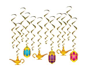 Arabian Party Supplies Lantern and Lamp Whirls Hanging Decorations