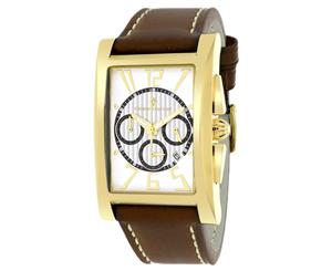 Christian Van Sant Men's 58mm Cannes Leather Watch - White/Brown