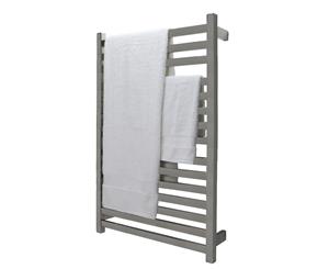 EZY FIT Heated Towel Rail - Flat Tube - Dual Wired - (W600mm x H920mm) - Brushed Nickel