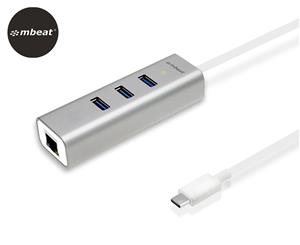 mbeat Hamilton C USB-C To 3-Port USB 3.0 Hub w/ Gigabit Ethernet