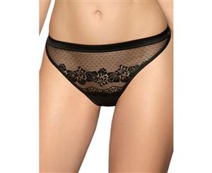 Roza Ellba Black Spotted Lace Thong