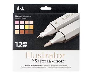 Spectrum Noir Illustrator Twin Tip Markers 12 pack Figure