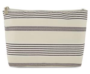 Wicked Sista Medium A-Line Cosmetics Bag - Neutral Stripe/Navy