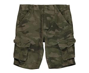 Firetrap Boys BTK Shorts Pants Bottoms Junior - Olive Camo