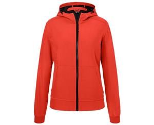 James And Nicholson Womens/Ladies Hooded Softshell Jacket (Flame Red/Black) - FU371