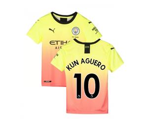 2019-2020 Manchester City Puma Third Football Shirt (Kids) (Kun Aguero 10)